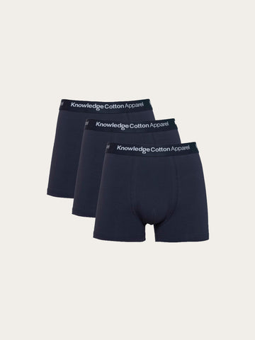 KnowledgeCotton Apparel - MEN 3-pack underwear Underwears 1001 Total Eclipse