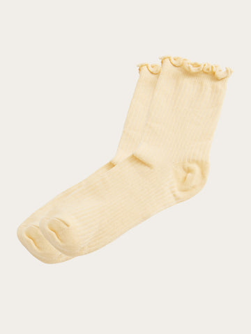 KnowledgeCotton Apparel - WMN Babylock edge rib socks - GOTS/Vegan Socks 1352 Impala