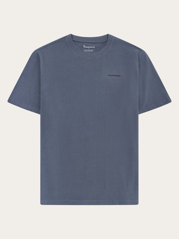 KnowledgeCotton Apparel - MEN Back print t-shirt T-shirts 1226 Vintage Indigo