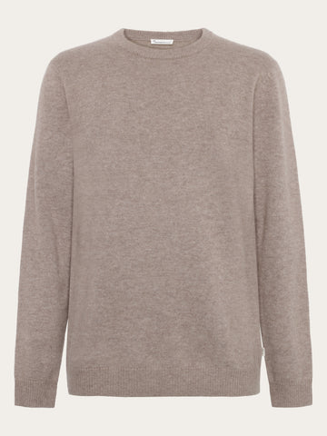 KnowledgeCotton Apparel - MEN Cashmere Crew Neck Knit RWS Knits 1336 Kelp melange