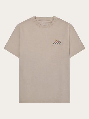 KnowledgeCotton Apparel - MEN Chest print t-shirt T-shirts 1228 Light feather gray