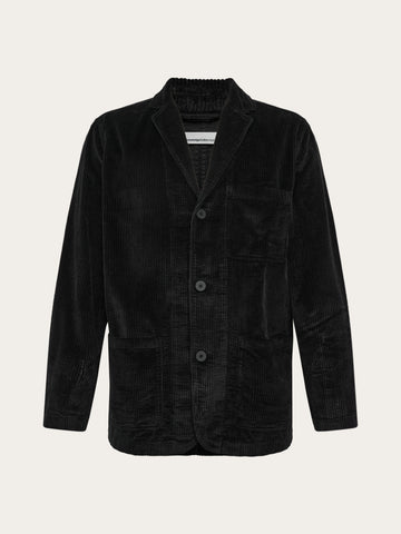 KnowledgeCotton Apparel - MEN Corduroy blazer Overshirts 1300 Black Jet