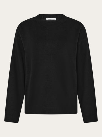 KnowledgeCotton Apparel - WMN Cotton-blend sweater Knits 1300 Black Jet