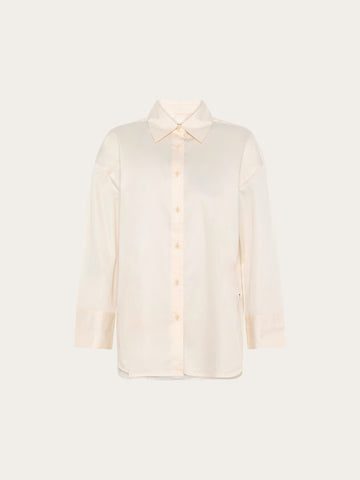 KnowledgeCotton Apparel - WMN Dew relaxed shirt Shirts 1387 Egret