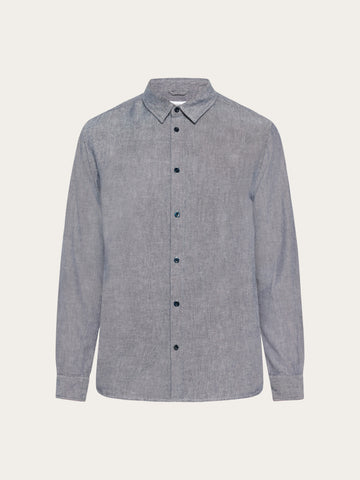 KnowledgeCotton Apparel - MEN Dune regular flannel shirt Shirts 1412 Night Sky