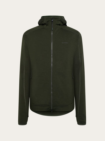 KnowledgeCotton Apparel - MEN Dynamic wool fleece hoodie Fleeces 1090 Forest Night