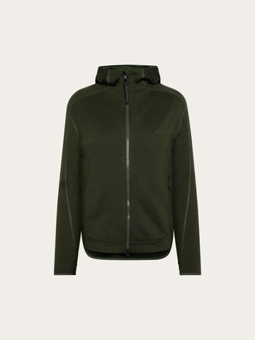 KnowledgeCotton Apparel - WMN Dynamic wool fleece hoodie Fleeces 1090 Forest Night