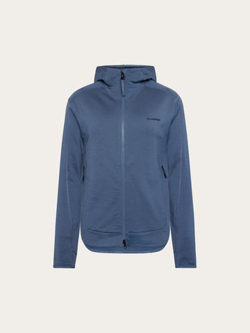 KnowledgeCotton Apparel - WMN Dynamic wool fleece hoodie Fleeces 1226 Vintage Indigo