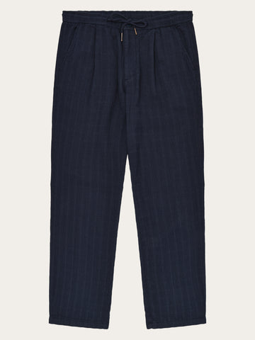 KnowledgeCotton Apparel - MEN Fig loose structure pants Pants 1412 Night Sky