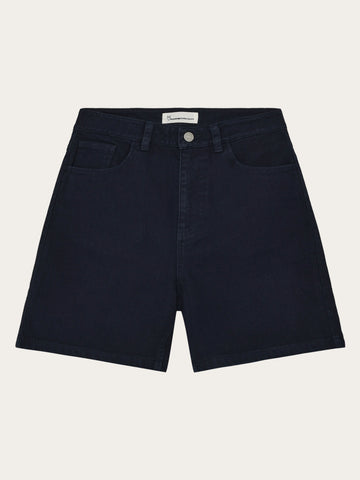 KnowledgeCotton Apparel - WMN Gale straight twill shorts Shorts 1412 Night Sky