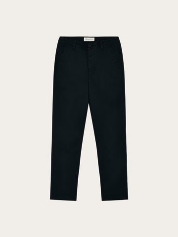KnowledgeCotton Apparel - WMN Iris slim pique pant Pants 1300 Black Jet