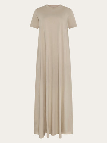 KnowledgeCotton Apparel - WMN Jersey maxi dress Dresses 1228 Light feather gray