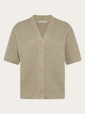 KnowledgeCotton Apparel - WMN Knit cardigan Knits 1228 Light feather gray