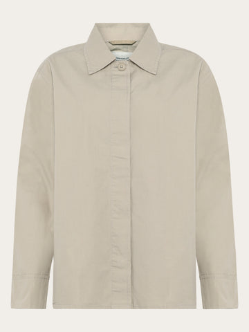 KnowledgeCotton Apparel - WMN Light poplin jacket Jackets 1228 Light feather gray