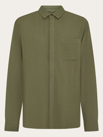 KnowledgeCotton Apparel - MEN Linen blend shirt Shirts 1068 Burned Olive