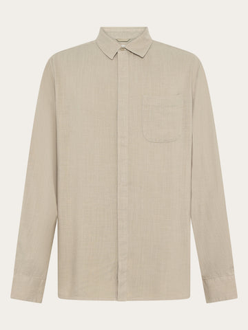 KnowledgeCotton Apparel - MEN Linen blend shirt Shirts 1228 Light feather gray