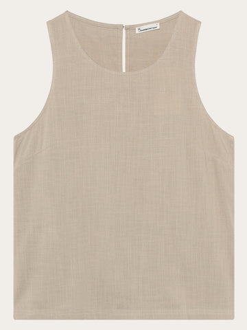 KnowledgeCotton Apparel - WMN Linen blend top T-shirts 1228 Light feather gray