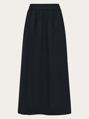 KnowledgeCotton Apparel - WMN Linen maxi skirt Skirts 1300 Black Jet