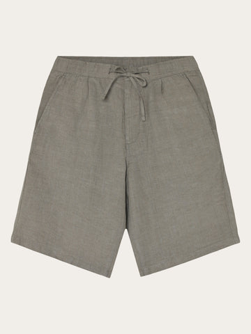 KnowledgeCotton Apparel - MEN Loose Linen shorts Shorts 1498 Yarndyed Twill