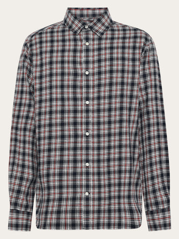 KnowledgeCotton Apparel - MEN Loose check shirt Shirts 7036 Navy