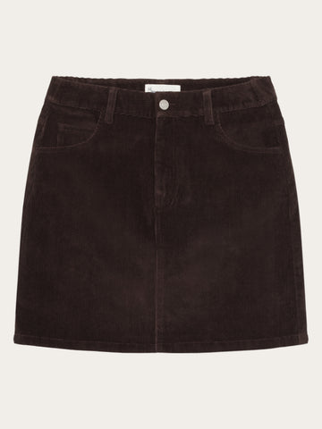 KnowledgeCotton Apparel - WMN Organic Cotton Corduroy skirt GOTS Skirts 1487 Chocolate Torte