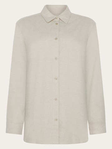 KnowledgeCotton Apparel - WMN Organic Cotton Flannel Shirt GOTS Shirts 1228 Light feather gray