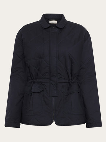 KnowledgeCotton Apparel - WMN Organic Cotton Padded Overshirt OCS Jackets 1412 Night Sky