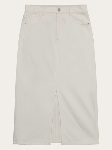 KnowledgeCotton Apparel - WMN Organic Cotton Twill Skirt GOTS Skirts 1387 Egret