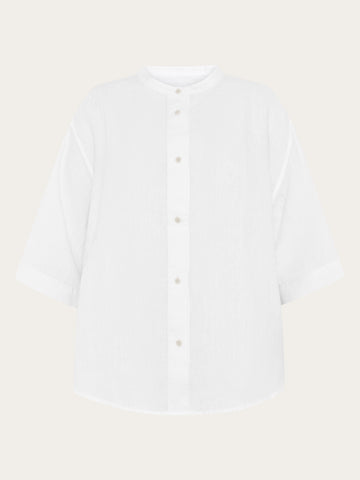 KnowledgeCotton Apparel - WMN Organic Linen Shirt GOTS/Vegan Shirts 1010 Bright White