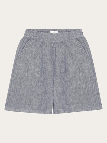 KnowledgeCotton Apparel - WMN Posey wide linen shorts Shorts 1226 Vintage Indigo