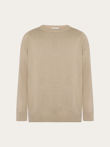 KnowledgeCotton Apparel - MEN Plain knitted crew neck Knits 1228 Light feather gray