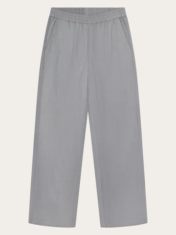 KnowledgeCotton Apparel - WMN Posey wide linen blend pants Pants 1493 Ultimate Grey
