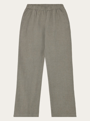 KnowledgeCotton Apparel - WMN Posey wide linen pants Pants 1498 Twill - Yarndyed
