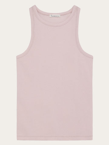 KnowledgeCotton Apparel - WMN Racer rib top T-shirts 1494 Pale Lilac