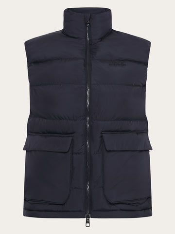 KnowledgeCotton Apparel - UNI Recycled Polyester Puffer Vest GRS Vests 1412 Night Sky