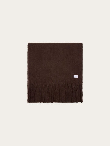 KnowledgeCotton Apparel - UNI Recycled fringe scarf Scarfs 1487 Chocolate Torte