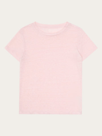 KnowledgeCotton Apparel - WMN Reg linen t-shirt T-shirts 1494 Pale Lilac