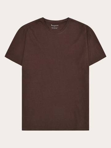 KnowledgeCotton Apparel - MEN Regular fit Basic tee T-shirts 1489 Shaved Chocolate