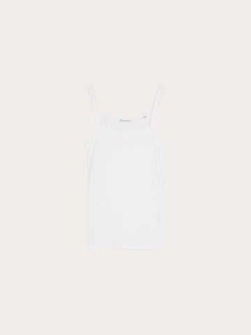 KnowledgeCotton Apparel - WMN Rib strap top T-shirts 1007 Star White