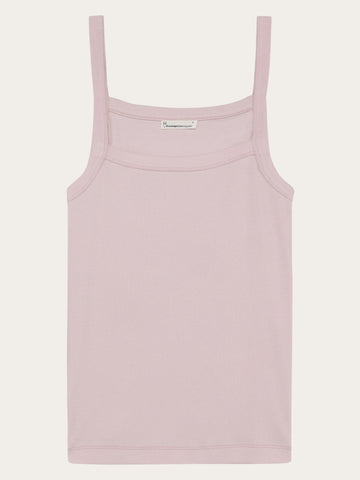 KnowledgeCotton Apparel - WMN Rib strap top T-shirts 1494 Pale Lilac