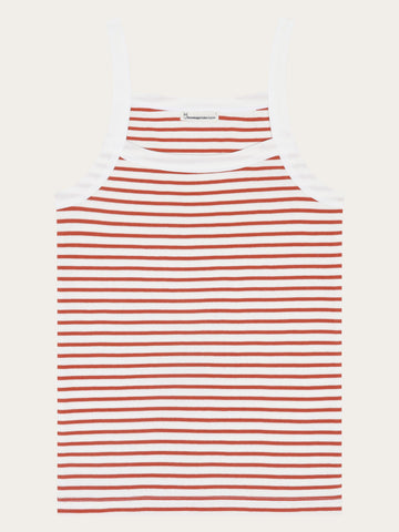 KnowledgeCotton Apparel - WMN Rib strap top T-shirts 8029 Orange