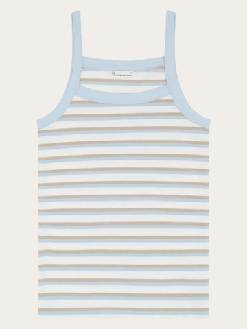 KnowledgeCotton Apparel - WMN Rib strap top T-shirts 8032 Multi color stripe