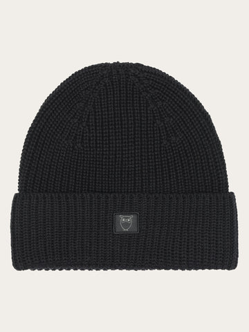 KnowledgeCotton Apparel - UNI Ribbing hat Hats 1300 Black Jet