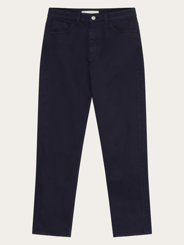 KnowledgeCotton Apparel - WMN Stella slim twill pants Pants 1412 Night Sky