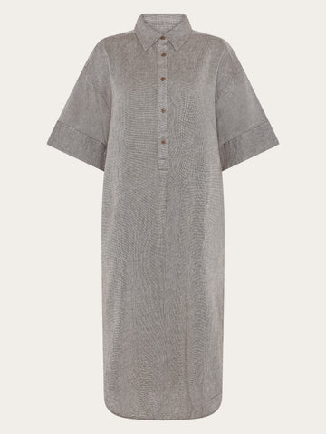 KnowledgeCotton Apparel - WMN Structure shirt dress Dresses 1489 Shaved Chocolate