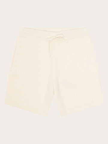 KnowledgeCotton Apparel - WMN Wide knit shorts Shorts 1387 Egret